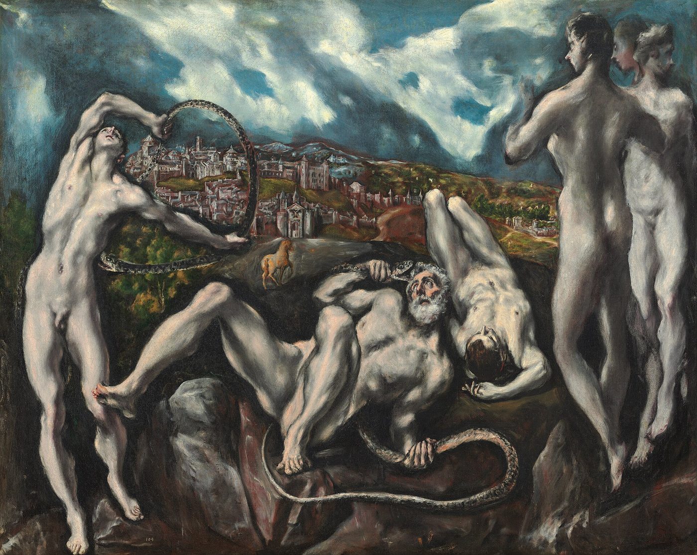 El Laocoonte del Greco, con las figuras retorcidas ante la ciudad de Toledo