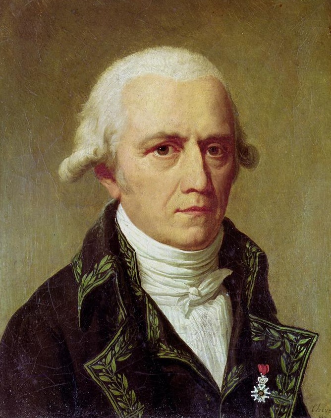 Retrato pintado de un hombre mayor con el pelo blanco y una chaqueta oscura de principios del siglo XIX