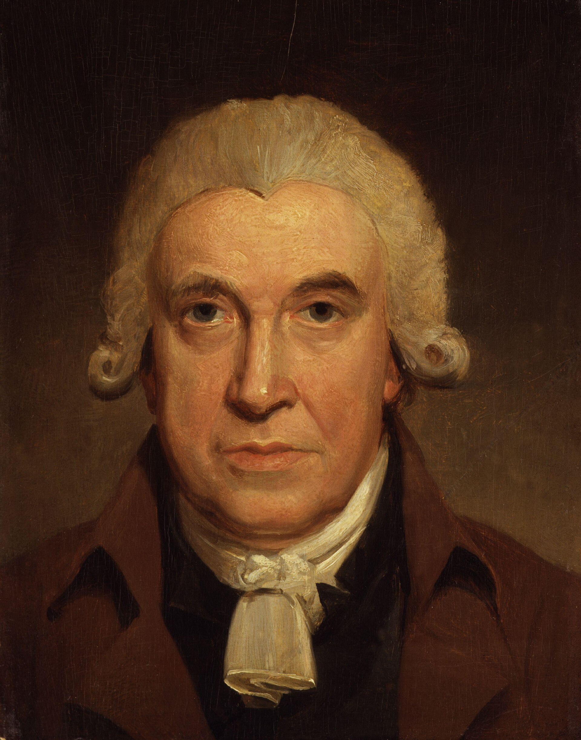 Retrato al óleo de James Watt, de medio cuerpo, con casaca oscura