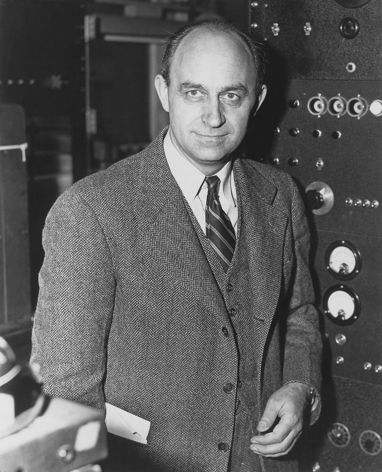 Fotografía de identificación de Enrico Fermi en Los Álamos