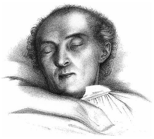 Litografía con el retrato de Karl Christian Friedrich Krause