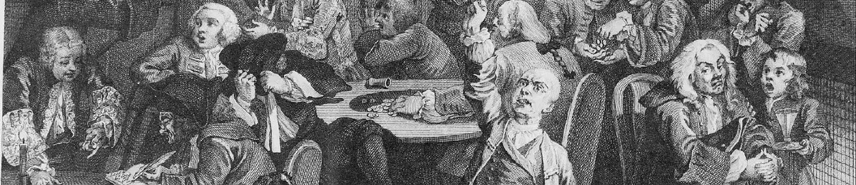 La carrera de un libertino, lámina 6: escena en una casa de juego — Decidir mejor: lo que no debe entrar en la cuenta